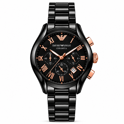EMPORIO ARMANI Premium Analog Watch for Men – Black Ceramic Strap