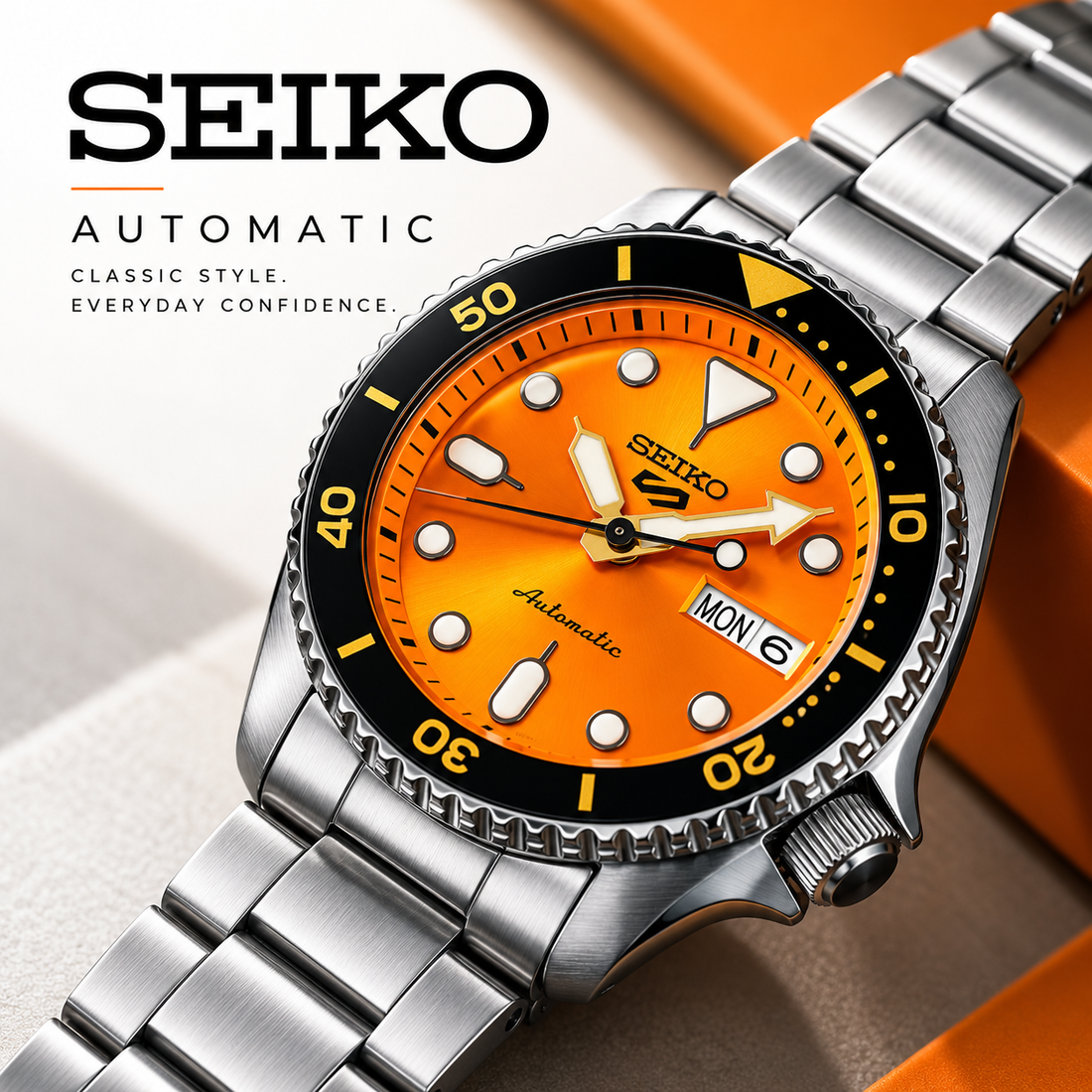 Seiko Premium Sports Orange Dial Watch Limited Edition