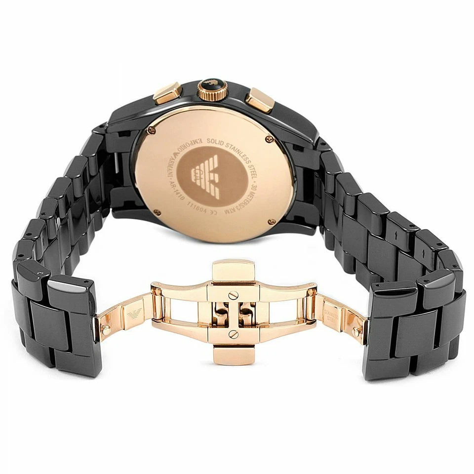 EMPORIO ARMANI Premium Analog Watch for Men – Black Ceramic Strap